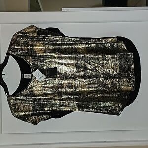 black and gold fashion top 2X